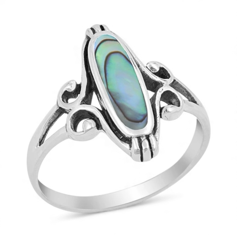NWT 925 Sterling Silver With Abalone Shell Ring! Available in Sizes 5-11! NEW! - Picture 7 of 7